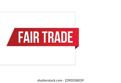 fair trade red vector banner illustration isolated on white background