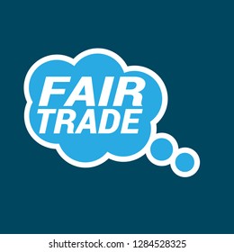 fair trade sign - speech bubble, sticker,tag,label.