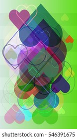 fair valentine with gradation, thought over glossy technology