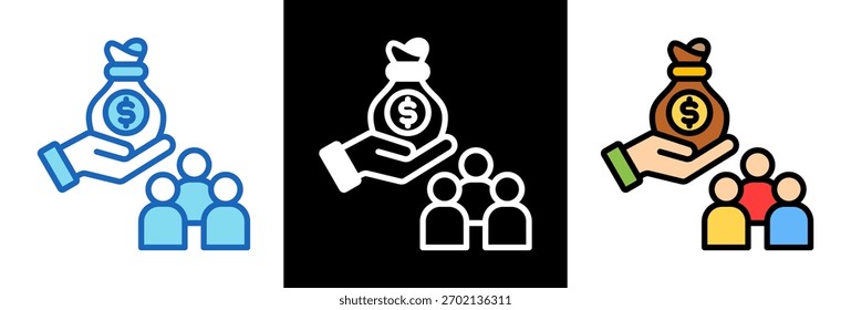 Icono de salario justo tripplestyle Ilustración vectorial