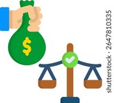 Fair Wages Icon Flat Vector Illustration