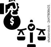 Fair Wages Icon Glyph Vector Illustration