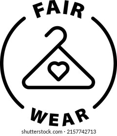 fair wear black outline badge icon label isolated vector on transparent background	