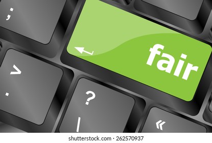 fair word on computer pc keyboard key