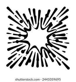 Fair work explosion with abstract comic text space vector silhouette