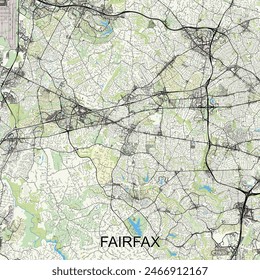 Fairfax, Virginia, United States map poster art