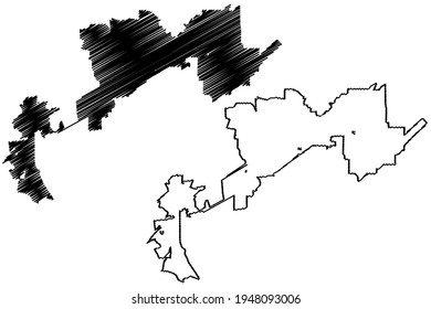 Fairfield City, California (United States cities, United States of America, usa city) map vector illustration, scribble sketch City of Fairfield map