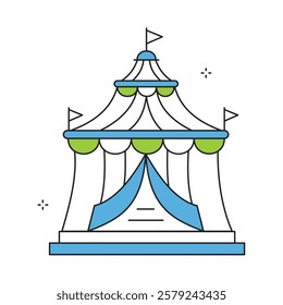 Fairground Circus Tent Carnival Vector Icon Design