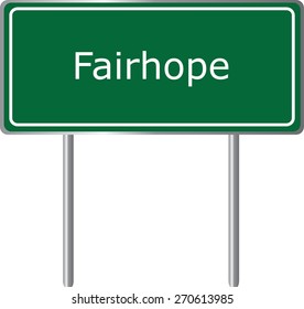Fairhope, Alabama, road sign green vector illustration, road table, USA city