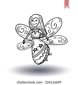  fairie, angel. vector illustration.