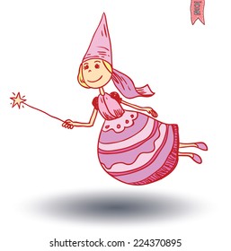fairie, angel. vector illustration.