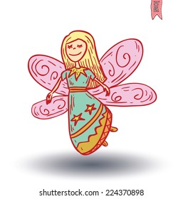 fairie, angel. vector illustration.