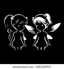 Fairies | Minimalist and Simple Silhouette - Vector illustration
