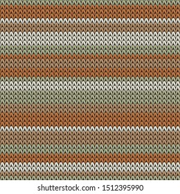 Fairisle horizontal stripes knitted texture geometric vector seamless. Carpet stockinet ornament. Norwegian style seamless knitted pattern. Abstract xmas wallpaper.