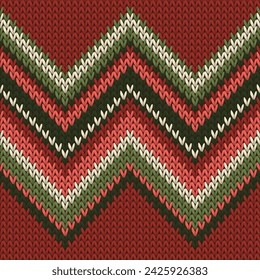 Fairisle zig zal lines knitting texture geometric seamless pattern. Jacquard hosiery textile print. Nordic style seamless knitted pattern. Winter holidays wallpaper.