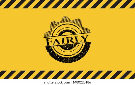 Fairly inside warning sign, black grunge emblem. Vector Illustration. Detailed.