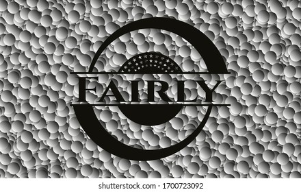 Fairly realistic dark emblem with bubbles background. Vector Illustration. Detailed.