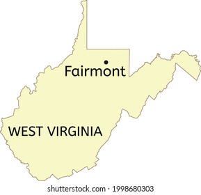 Fairmont city location on West Virginia state map