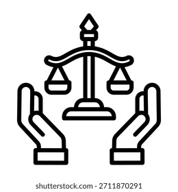 Ilustración vectorial de estilo de línea de icono de equidad