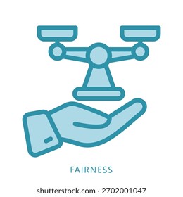 Symbol für Fairness-Mini-Illustration. Für moderne Konzeption, Print, UI, UX-Kit, Web- und App-Entwicklung. Vektor in Bezug auf Business Finance, Management und mehr