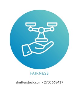 Icono de ilustración de Fairness Mini. Uso Para El Concepto Moderno, Impresión, Ui, Ux Kit, Web Y Desarrollo De App. Vector Relacionado Con Finanzas De Negocios, Administración Y Más