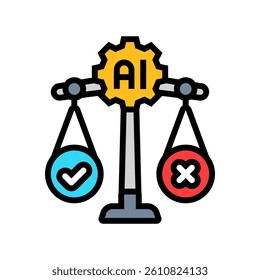 fairness scale ethical ai color icon vector. fairness scale ethical ai sign. isolated symbol illustration