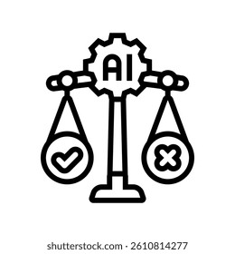 fairness scale ethical ai line icon vector. fairness scale ethical ai sign. isolated contour symbol black illustration