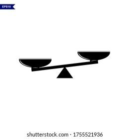 Fairness scale icon. Fairness flat scale icons for applications and websites. Symbol of justice and law. Illustration vector