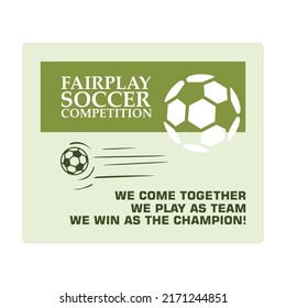Fairplay Soccer Competition Banner Logo, Silhouette Of Ball Moving Fast Vector Illustrations