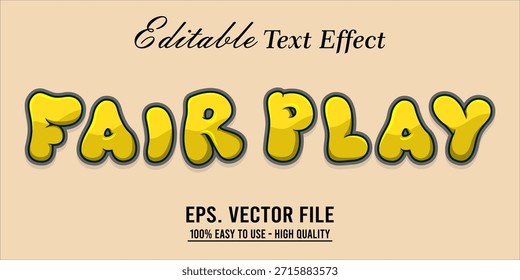 Estilo de efecto de texto Fairplay. Editable Efecto de texto Estilo deporte universitario.