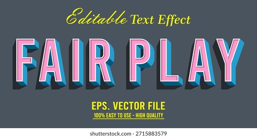 Fairplay Text Effect Style. Editable Text Effect Style sport college.