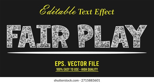 Fairplay Text Effect Style. Editable Text Effect Style sport college.