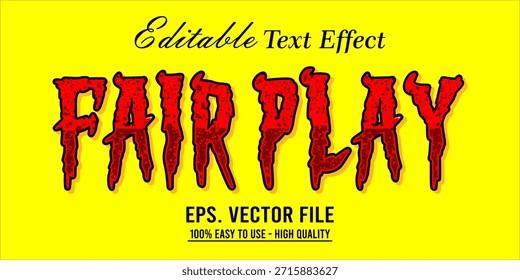 Fairplay Text Effect Style. Editable Text Effect Style sport college.