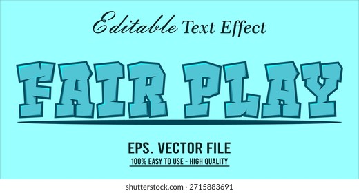 Estilo de efeito de texto Fairplay. Editável Efeito de Texto Estilo Sport College.