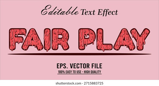 Estilo de efecto de texto Fairplay. Editable Efecto de texto Estilo deporte universitario.