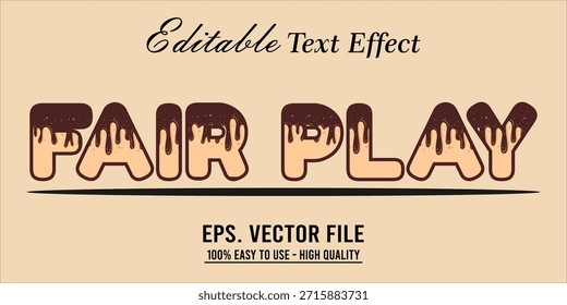 Estilo de efeito de texto Fairplay. Editável Efeito de Texto Estilo Sport College.
