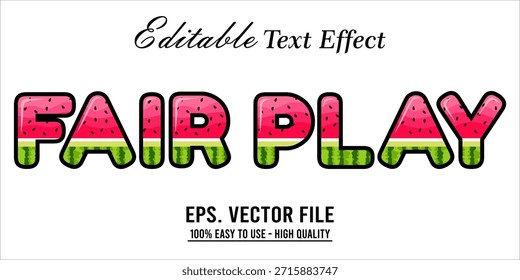 Estilo de efecto de texto Fairplay. Editable Efecto de texto Estilo deporte universitario.