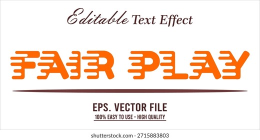 Estilo de efecto de texto Fairplay. Editable Efecto de texto Estilo deporte universitario.