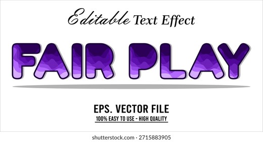 Estilo de efecto de texto Fairplay. Editable Efecto de texto Estilo deporte universitario.