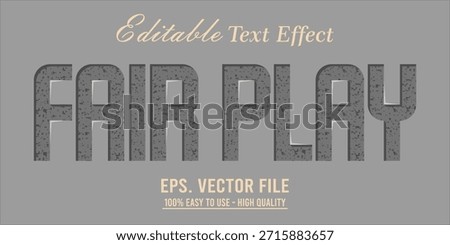 Fairplay Text Effect Style. Editable Text Effect Style sport college.