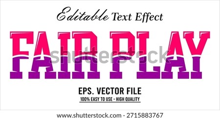 Fairplay Text Effect Style. Editable Text Effect Style sport college.