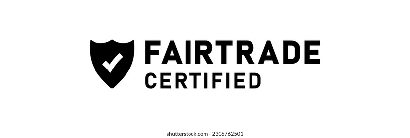 Fairtrade label or Fairtrade icon vector isolated in flat style. Best Fairtrade label vector for product packaging design element. Fairtrade icon for packaging design element.