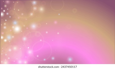 Fairy Abstract Defocused Light Spot Background Design. Christmas snowfall Vector Horizontal Illustration. Cosmic Print. Glitter confetti. Good for Banners, Posters, Covers, Flyers, Cards.