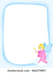fairy / angel border frame on white