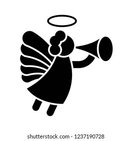 fairy angel religious Christmas solid icon.