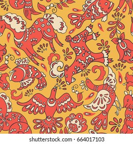 Fairy animals seamless vector pattern