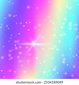 Fairy Background. Pink Colorful Pattern. Blue Universe Hologram. Iridescent Mystical Invite. Princess Invitation. Purple Girl Gradient. Unicorn Glitter. Party Fairy Background.