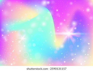 Fairy Background. Pink Princess Gradient. Unicorn Invitation. Fairytale Fantasy Mesh. Purple Colorful Pattern. Blue Cosmic Hologram. Kawaii Backdrop. Neon Fairy Background.