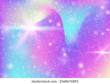 Fairy Background. Purple Unicorn Pattern. Rainbow Hologram. Iridescent Abstract Effect. Pink Girlish Invitation. Blue Cosmic Gradient. Magic Texture. Stars Fairy Background.