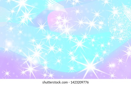 Fairy background. Unicorn pattern. Rainbow galaxy. Princess color waves. Fantasy background. Pastel colors. Mermaid turquoise. Vector illustration.